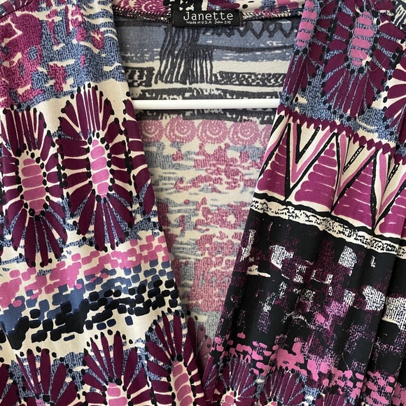 Janette Abstract Floral Purple Blouse - Picture 6 of 7